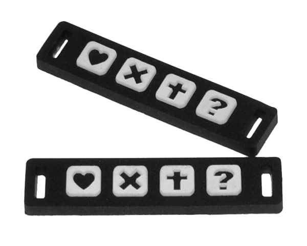 Soft PVC Tags x 2, Black