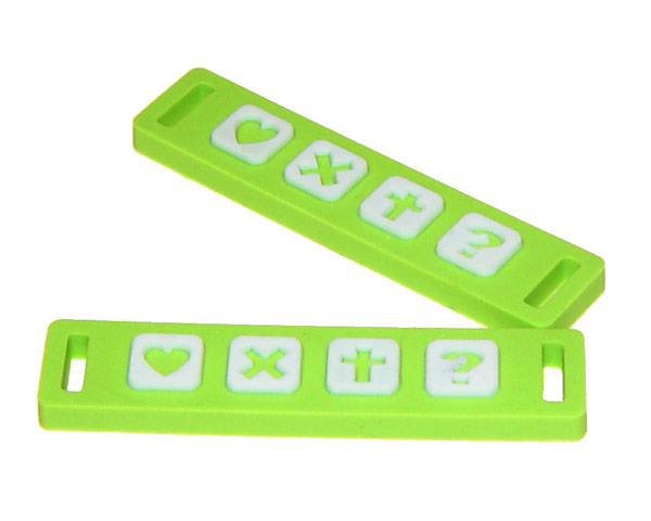 Soft PVC Tags x 2, Lime green