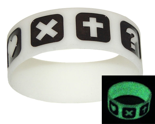 Fat glow in the dark wristband (25mm x 190mm)